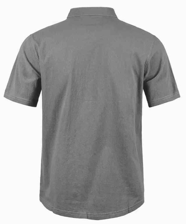 Men's Lightweight Breathable Cotton-Cotton and linen Short Sleeve Shirt - Grey Collar
