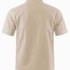 Men's Lightweight Breathable Cotton-Cotton and linen Short Sleeve Shirt