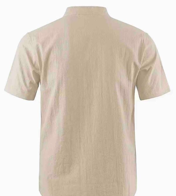 Men's Lightweight Breathable Cotton-Cotton and linen Short Sleeve Shirt