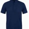 Men's Lightweight Breathable Cotton-Cotton and linen Short Sleeve Shirt - Navy Blue Color