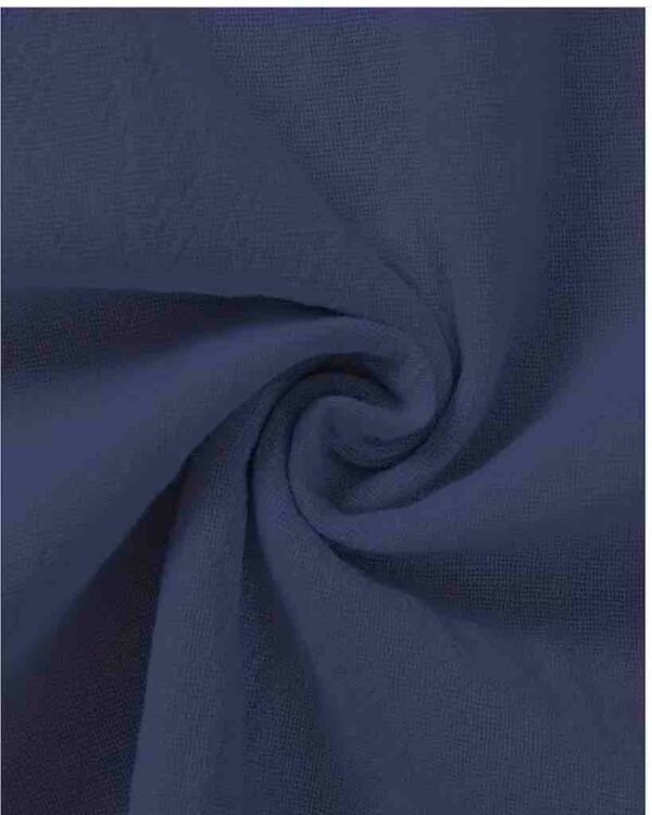 Men's Lightweight Breathable Cotton-Cotton and linen Short Sleeve Shirt - Navy Blue Color