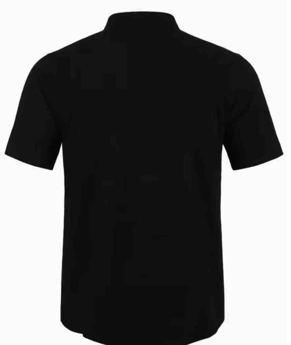 Men's Lightweight Breathable Cotton-Cotton and linen Short Sleeve Shirt - Space Black Color